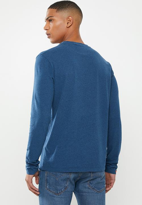 Superdry. - Orange label vintage embroidery top - blue