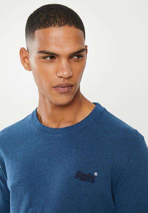 Superdry. - Orange label vintage embroidery top - blue