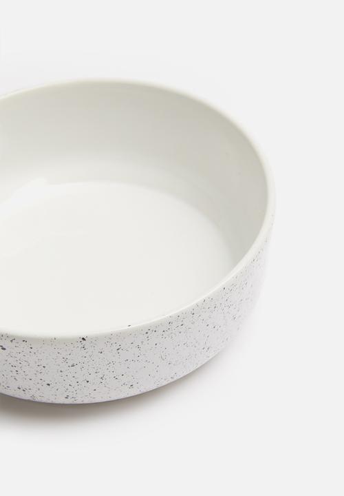 Urchin Art - Speckle cat bowl - white