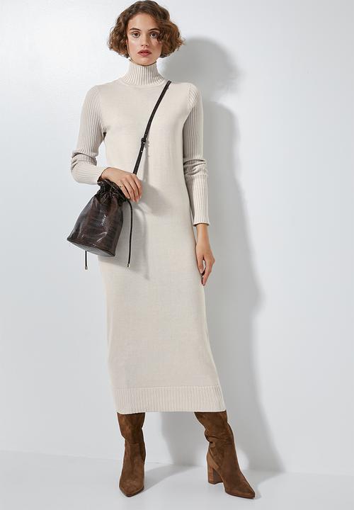 Superbalist - Organic cotton knitwear dress - neutral