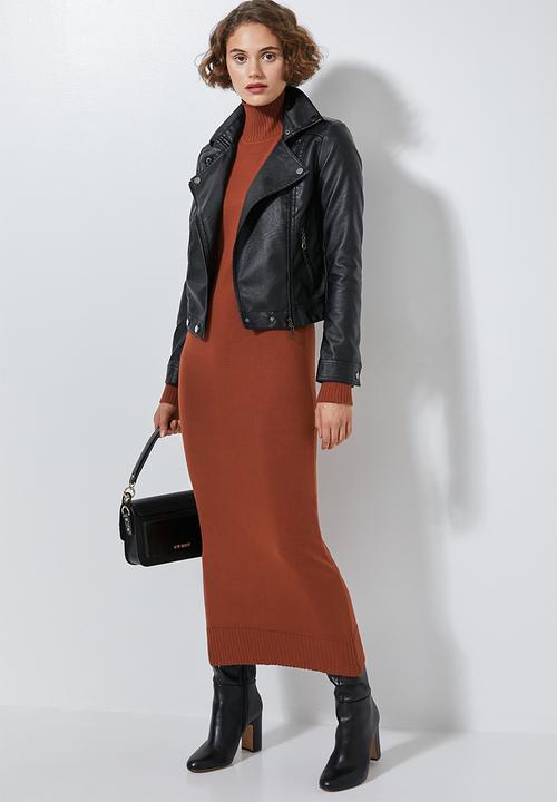 Superbalist - Organic cotton knitwear dress - rust