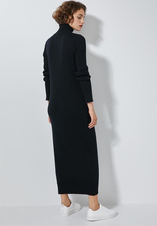 Superbalist - Organic cotton knitwear dress - black