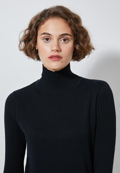 Superbalist - Organic cotton knitwear dress - black