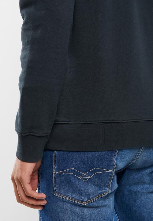 Replay - Replay linear logo crew sweat - navy
