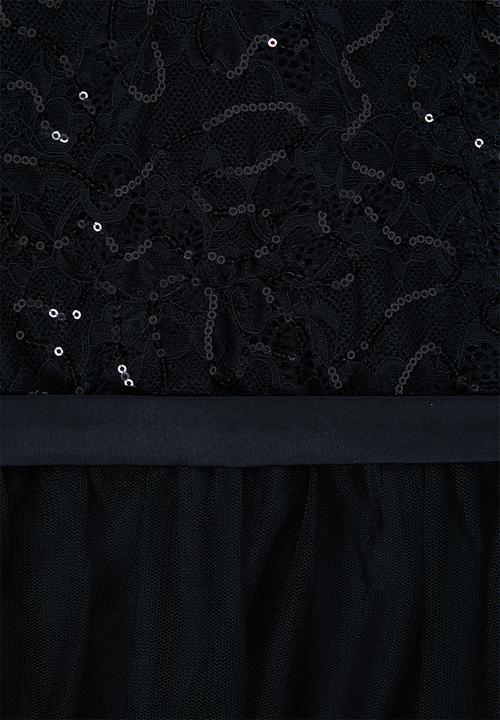 VELVET - Cape sleeve maxi dress - black