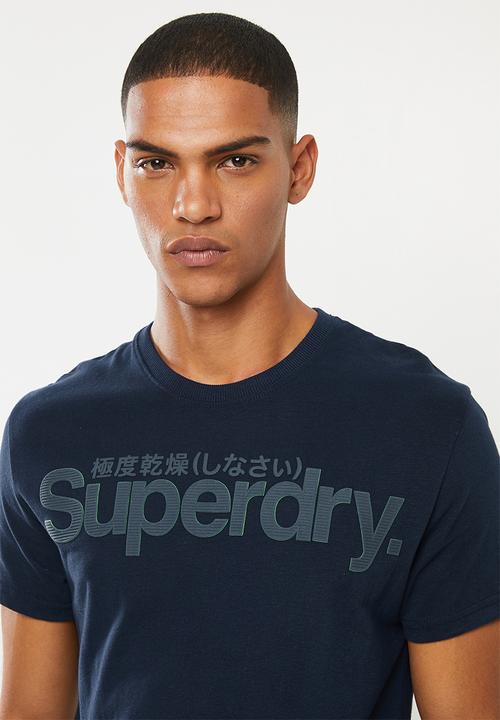 Superdry. - Retro sport tonal tee - navy