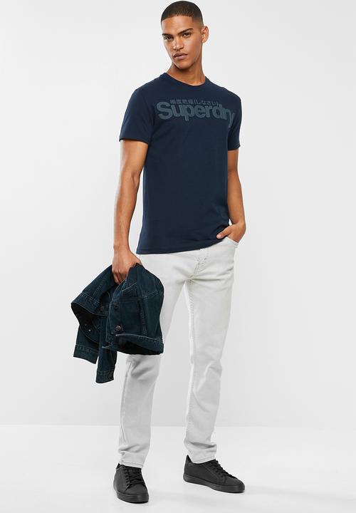Superdry. - Retro sport tonal tee - navy
