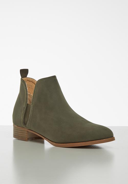 Jada - Brush nubuck ankle boot - khaki