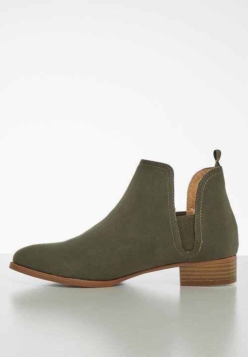 Jada - Brush nubuck ankle boot - khaki