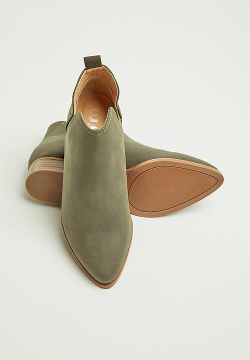 Jada - Brush nubuck ankle boot - khaki