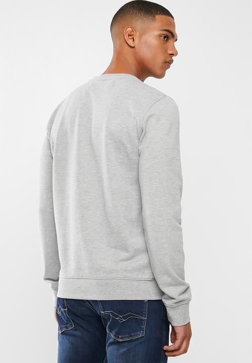 Replay - Center chest logo crew sweat - grey 
