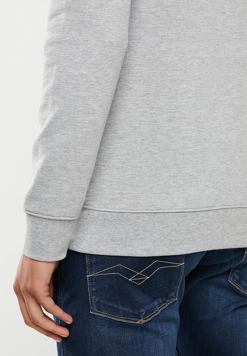 Replay - Center chest logo crew sweat - grey 