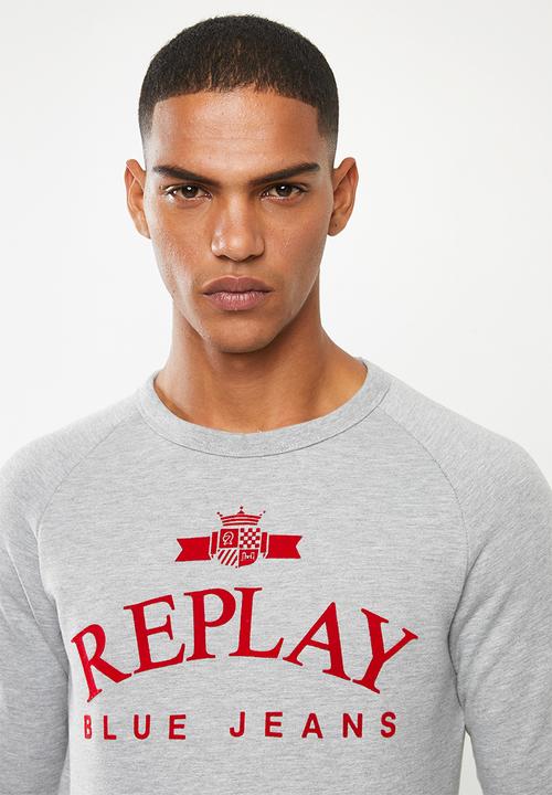 Replay - Replay label crew sweat - grey