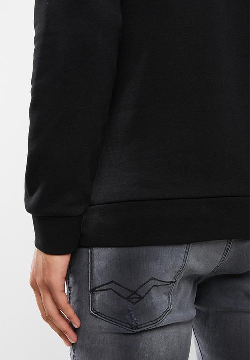 Replay - Replay label crew sweat - black