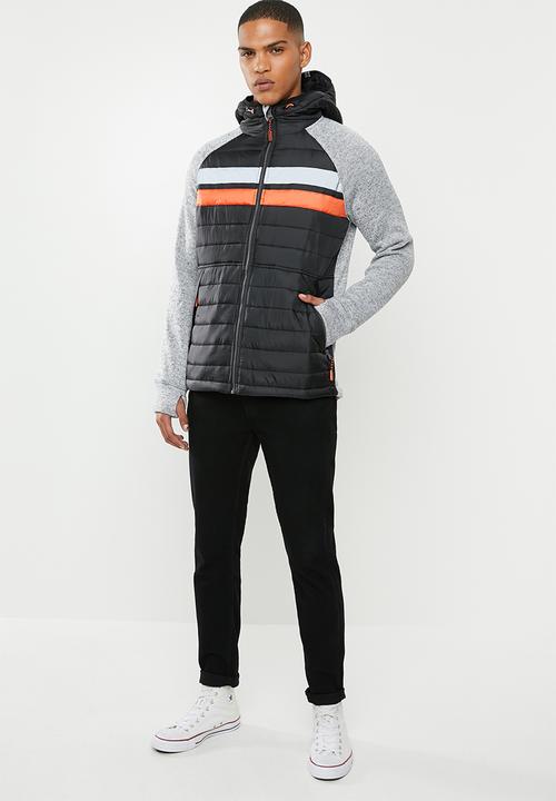 Superdry. - Storm chest stripe hybrid zip hoodie - multi