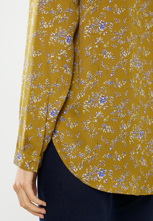 Jacqueline de Yong - Zoey v-neck blouse - yellow & purple 