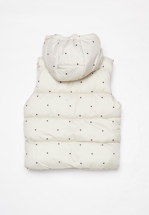 Pop Candy - Polka dot puffer vest - neutral 