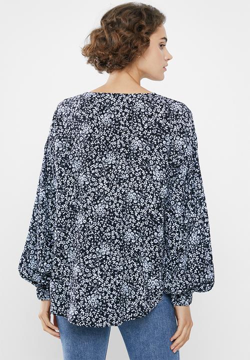 Superbalist - Dropped shoulder shell top - black & white 