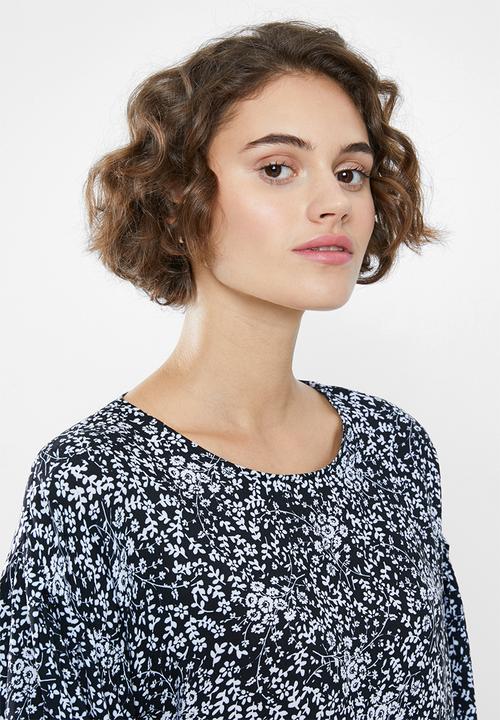 Superbalist - Dropped shoulder shell top - black & white 