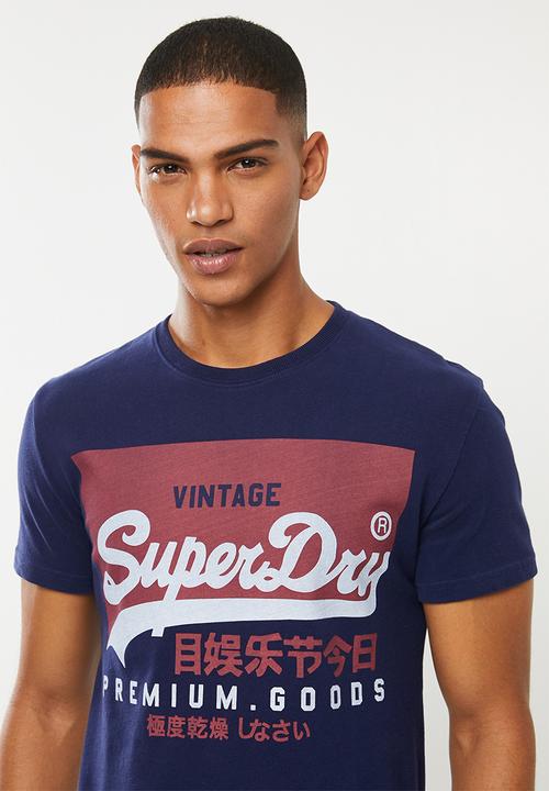 Superdry. - Vintage logo tee - navy