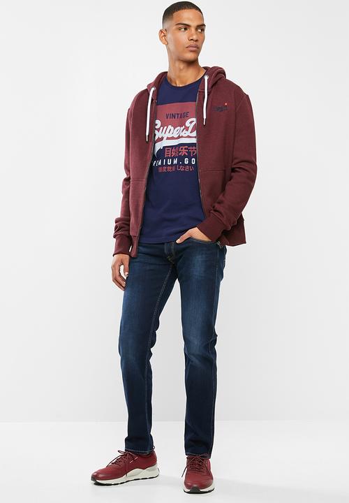 Superdry. - Vintage logo tee - navy
