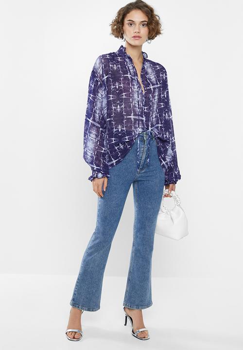 Superbalist - Peasant blouse - blue & white 