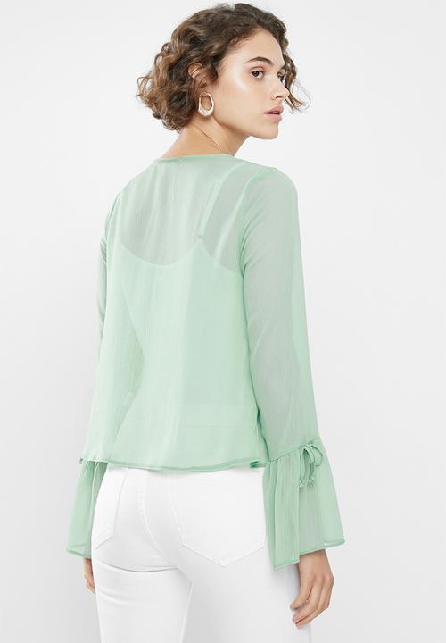 Superbalist - Button-through gypsy blouse - green