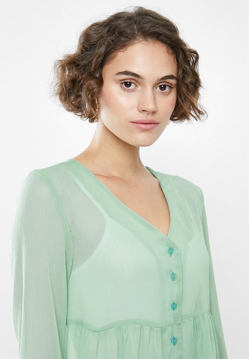 Superbalist - Button-through gypsy blouse - green
