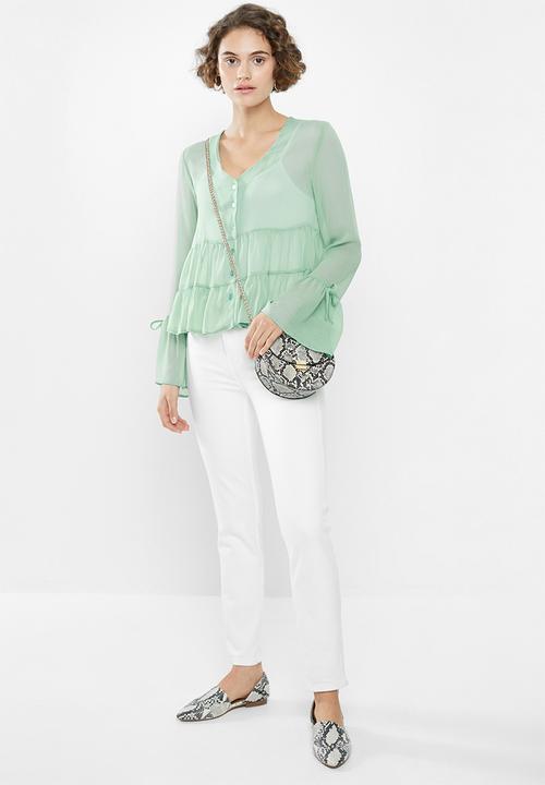 Superbalist - Button-through gypsy blouse - green