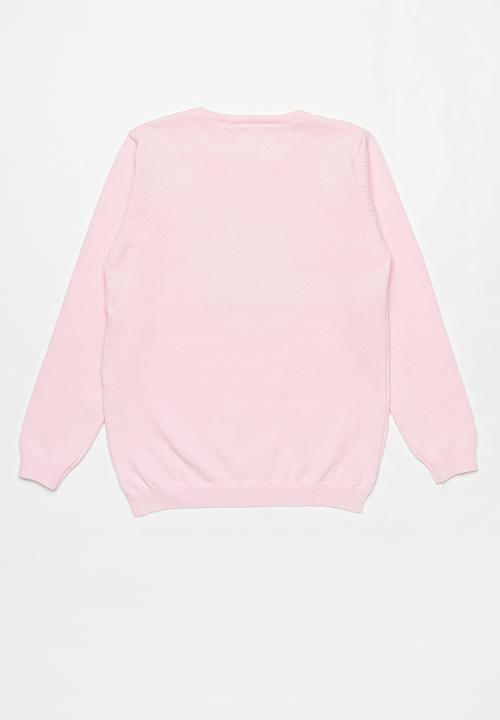 Pop Candy - Sequin heart fine knitwear - pink