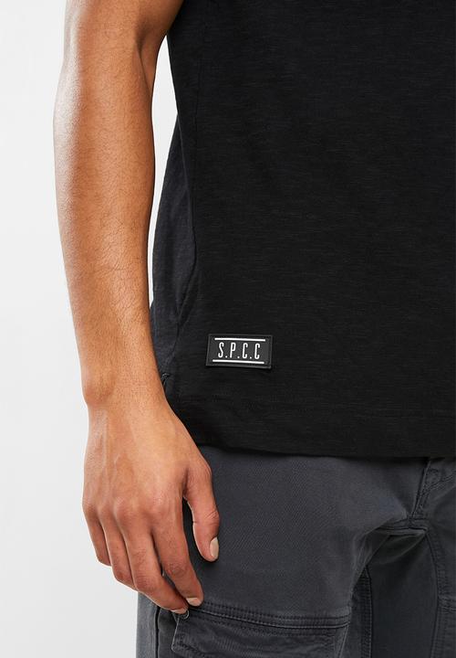 S.P.C.C - Hudson straight hem logo tee - black