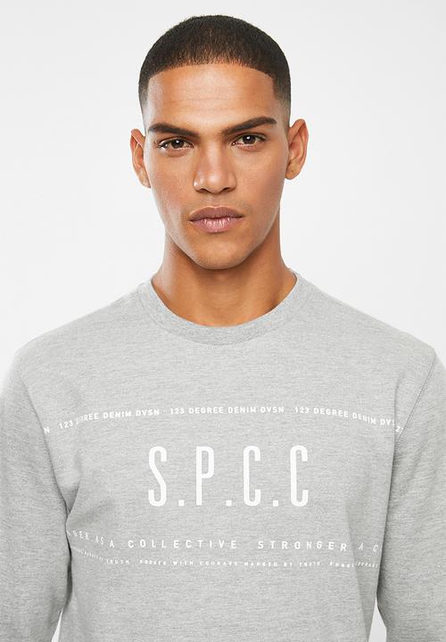 S.P.C.C - Webster signature crew neck sweat - grey melange