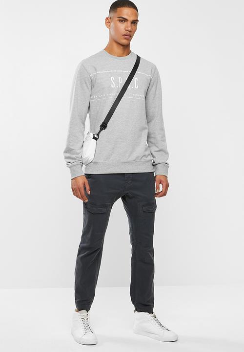 S.P.C.C - Webster signature crew neck sweat - grey melange