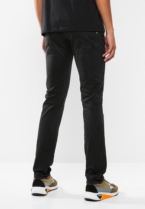 Replay - Slim hyperflex black jeans  - black
