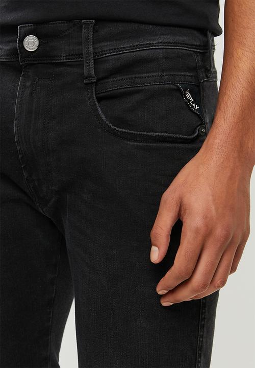 Replay - Slim hyperflex black jeans  - black