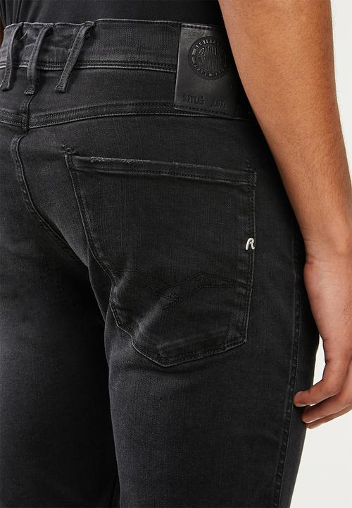 Replay - Slim hyperflex black jeans  - black