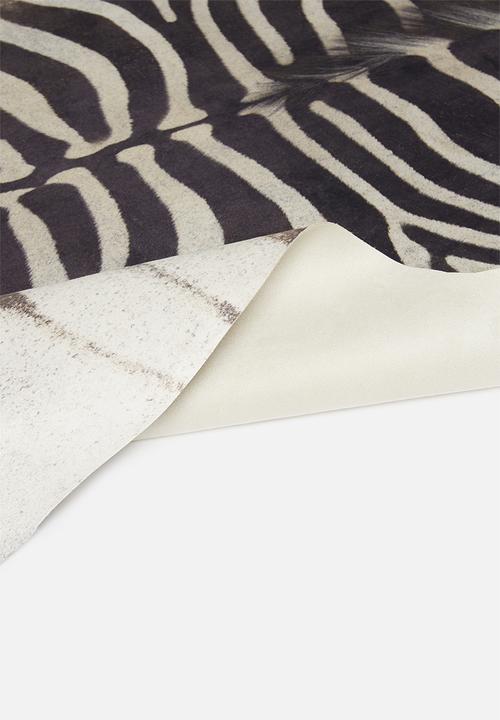 Sixth Floor - Faux zebra hide rug - black & white