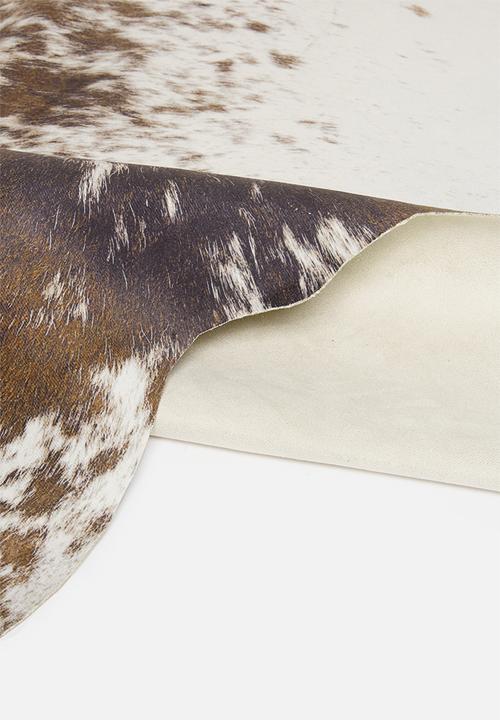Sixth Floor - Faux cow hide rug - brown & white