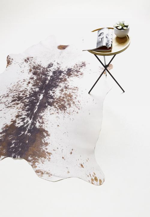 Sixth Floor - Faux cow hide rug - brown & white