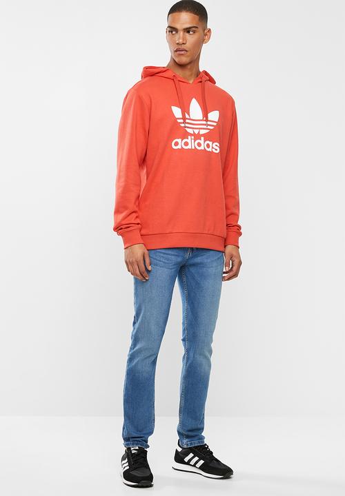 adidas Originals - Adi trefoil hoodie - red