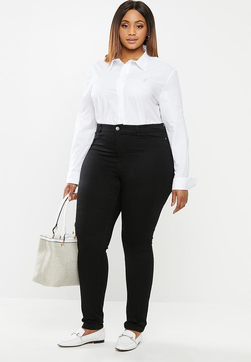 POLO - Plus Arabelle concealed front shirt - white