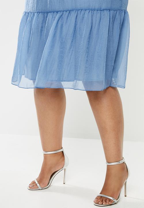 Glamorous - Plus sheer sleeve tiered - blue