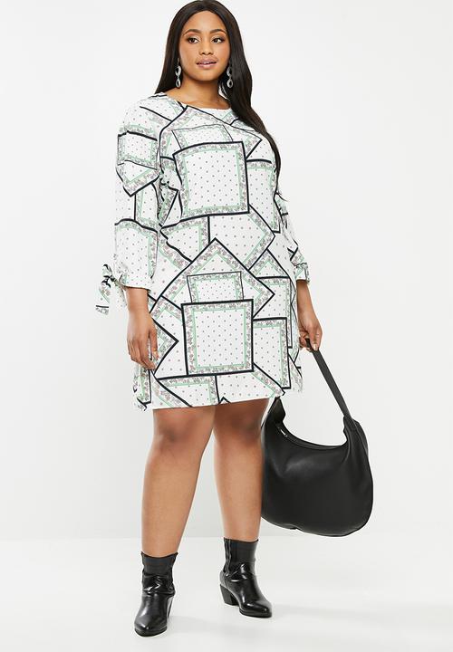 Glamorous - Plus geometric flower tunic - multi