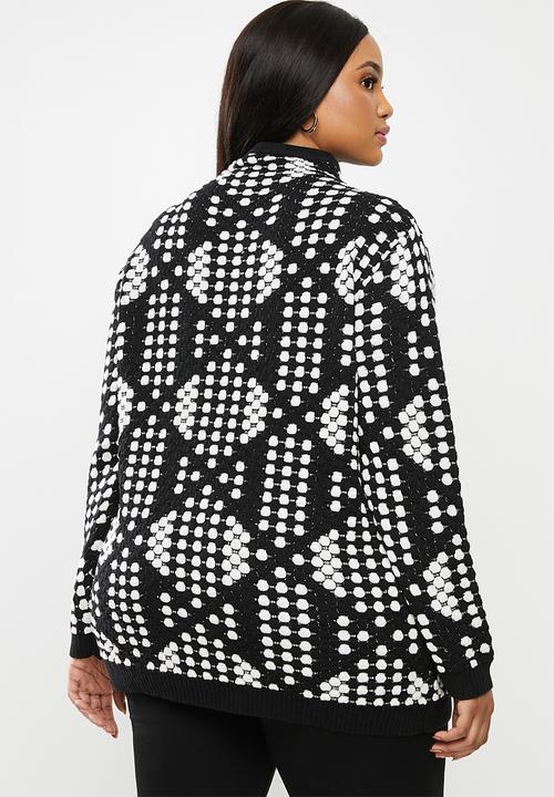 JUNAROSE - Nisa long sleeve pullover - black & white 