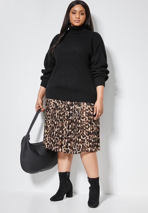 Superbalist - Rolled neck chunky jumper - black