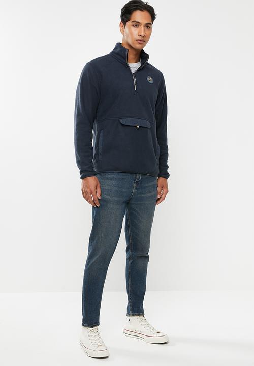 Hurley - Pendleton sherpa quarter zip sweatshirt - navy