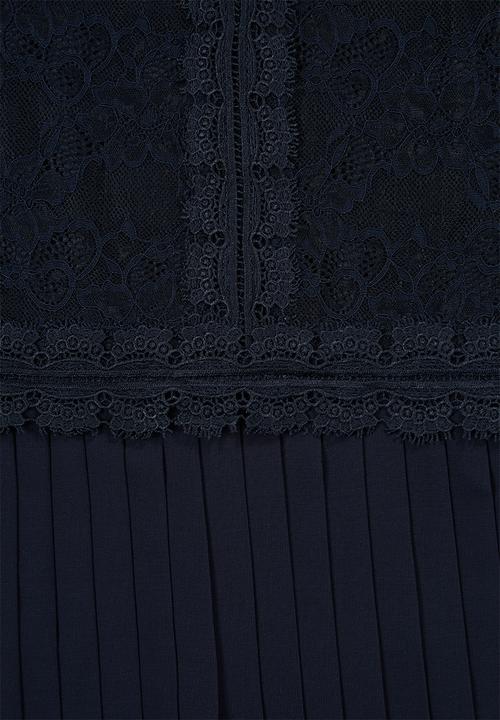 MILLA - Lace pleated dress - navy