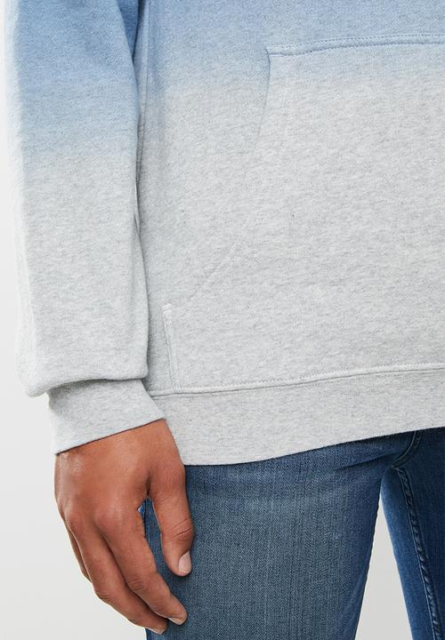 Hurley - Dipdye one & only blocked hoodie - blue & grey 