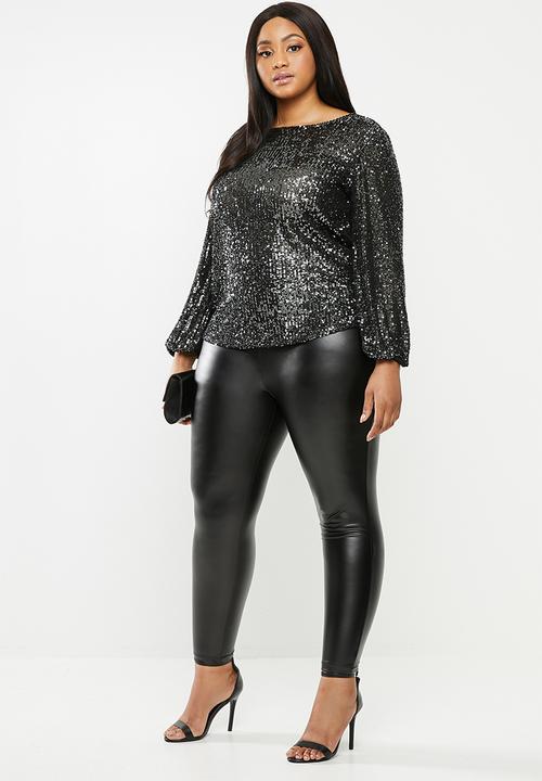 Blake - Pu pleather pant - black