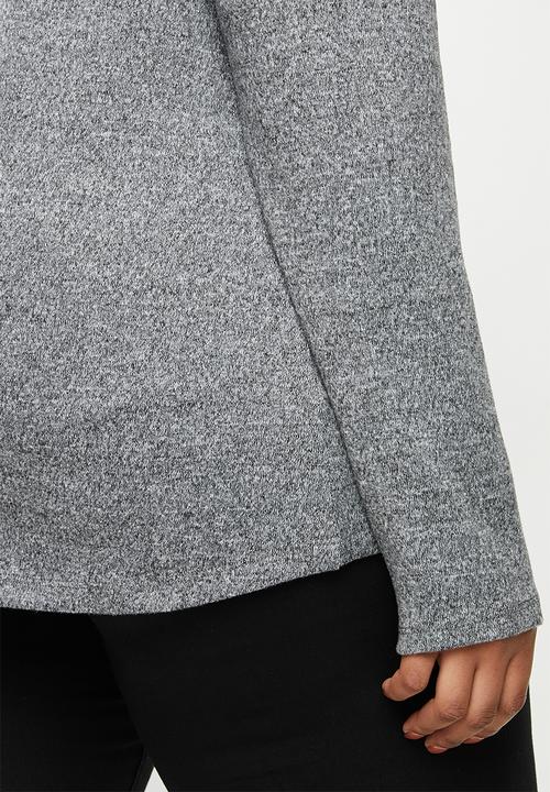 edit Plus - Ll soft touch cowl neck top - charcoal